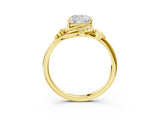 Yellow gold Cushion Cut Diamond Solitaire Ring with Twist Band and Four-Prong Setting_72