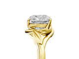 Yellow gold Cushion Cut Diamond Solitaire Ring with Twist Band and Four-Prong Setting_74