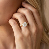 Yellow gold Cushion Cut Diamond Solitaire Ring with Twisted Band and Pavé Accents_44