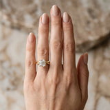 Yellow gold Cushion Cut Diamond Solitaire Ring with Twisted Band and Prong Setting_201