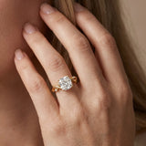 Yellow gold Cushion Cut Diamond Solitaire Ring with Twisted Band and Prong Setting_203