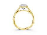 Yellow gold Cushion Cut Diamond Solitaire Twist Band Prong Setting Ring_76