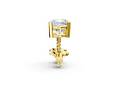 10K Yellow Gold 2.10 Carat E VVS2 Cushion Diamond Stud Earrings