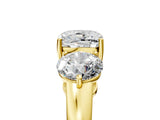Yellow gold Cushion Cut Diamond Three-Stone Ring with Prong Setting and Classic Band_96