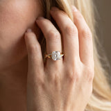 Yellow gold Cushion Cut Diamond Twisted Band Engagement Ring with Prong Setting_14