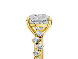 Yellow gold Cushion Cut Diamond Vine Band with Four-Prong Setting_66