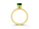 Yellow gold Cushion Cut Emerald Milgrain Pavé Engagement Ring with Four-Prong Setting_15