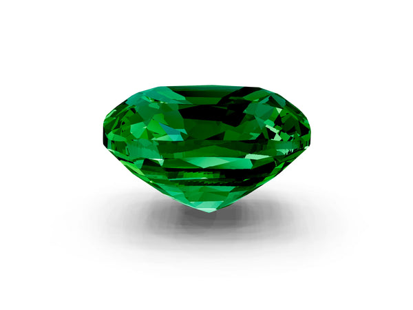 Yellow gold Cushion Cut Emerald Scattered Round Accent Ring with Prong Setting