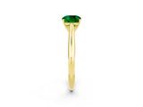 Yellow gold Cushion Cut Emerald Solitaire Engagement Ring with Cathedral Setting and Four-Prong Mount_26