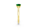Yellow gold Cushion Cut Emerald Solitaire Engagement Ring with Cathedral Setting and Four-Prong Mount_68