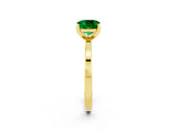 Yellow gold Cushion Cut Emerald Solitaire Engagement Ring with Classic Band and Four-Prong Setting_26