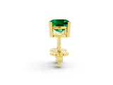 10K Yellow Gold 0.64 Carat Cushion Emerald Stud Earrings