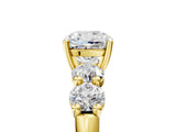 Yellow gold Cushion Cut Five-Stone Prong Set Diamond Ring with Classic Band_48