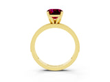 Yellow gold Cushion Cut Garnet Milgrain Pavé Engagement Ring with Four-Prong Setting_15
