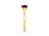 Yellow gold Cushion Cut Garnet Solitaire Engagement Ring with Cathedral Setting and Four-Prong Mount_26