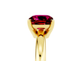 Yellow gold Cushion Cut Garnet Solitaire Engagement Ring with Round Band and Four-Prong Setting_5
