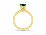 Yellow gold Cushion Cut Green Sapphire Milgrain Pavé Engagement Ring with Four-Prong Setting_15
