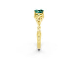 Yellow gold Cushion Cut Green Sapphire Solitaire Celtic Knot Ring with Four-Prong Setting_14