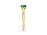 Yellow gold Cushion Cut Green Sapphire Solitaire Engagement Ring with Cathedral Setting and Four-Prong Mount_26