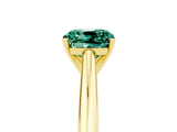 Yellow gold Cushion Cut Green Sapphire Solitaire Engagement Ring with Cathedral Setting and Four-Prong Mount_29