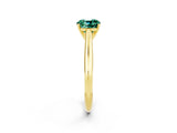 Yellow gold Cushion Cut Green Sapphire Solitaire Engagement Ring with Cathedral Setting and Four-Prong Mount_68