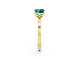 Yellow gold Cushion Cut Green Sapphire Solitaire Engagement Ring with Classic Band and Four-Prong Setting_14