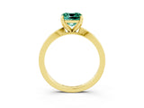 Yellow gold Cushion Cut Green Sapphire Solitaire Engagement Ring with Classic Band and Four-Prong Setting_15