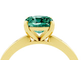Yellow gold Cushion Cut Green Sapphire Solitaire Engagement Ring with Classic Band and Four-Prong Setting_16