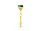 Yellow gold Cushion Cut Green Sapphire Solitaire Engagement Ring with Classic Band and Four-Prong Setting_26