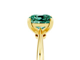 Yellow gold Cushion Cut Green Sapphire Solitaire Engagement Ring with Classic Band and Four-Prong Setting_29