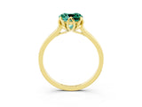Yellow gold Cushion Cut Green Sapphire Solitaire Ring with Flower Prong Setting and Classic Band_39