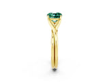 Yellow gold Cushion Cut Green Sapphire Solitaire Twist Band Prong Setting Ring_44