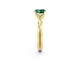 Yellow gold Cushion Cut Green Sapphire Solitaire Twist Band Prong Setting Ring_52