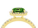 Yellow gold Cushion Cut Halo Diamond Pave Band with Prong Setting_4