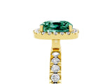 Yellow gold Cushion Cut Halo Diamond Pave Band with Prong Setting_5