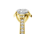 Yellow gold Cushion Cut Halo Diamond Ring with Channel Set Band and Four-Prong Setting_37