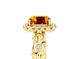 Yellow gold Cushion Cut Halo Diamond Solitaire with Filigree Band and Four-Prong Setting_5