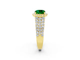 Yellow gold Cushion Cut Halo Pavé Diamond Engagement Ring with Split Shank and Four-Prong Setting_2