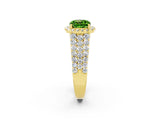 Yellow gold Cushion Cut Halo Pavé Diamond Engagement Ring with Split Shank and Four-Prong Setting_2