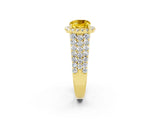 Yellow gold Cushion Cut Halo Pavé Diamond Engagement Ring with Split Shank and Four-Prong Setting_2