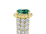 Yellow gold Cushion Cut Halo Pavé Diamond Engagement Ring with Split Shank and Four-Prong Setting_5