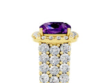 Yellow gold Cushion Cut Halo Pavé Diamond Engagement Ring with Split Shank and Four-Prong Setting_5