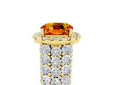 Yellow gold Cushion Cut Halo Pavé Diamond Engagement Ring with Split Shank and Four-Prong Setting_5
