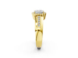 Yellow gold Cushion Cut Halo Pave Band Four-Prong Ring_59