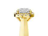 Yellow gold Cushion Cut Halo Solitaire Engagement Ring with Square Band and Four-Prong Setting_71