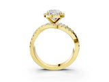 Yellow gold Cushion Cut Halo Split Shank Prong Setting Ring_15