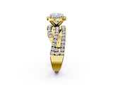 Yellow gold Cushion Cut Halo Split Shank Prong Setting Ring_76