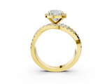 Yellow gold Cushion Cut Halo Split Shank Prong Setting Ring_77
