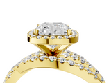 Yellow gold Cushion Cut Halo Split Shank Prong Setting Ring_78