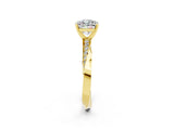 Yellow gold Cushion Cut Moissanite Engagement Ring with Side Stone Accents and Four-Prong Setting_41